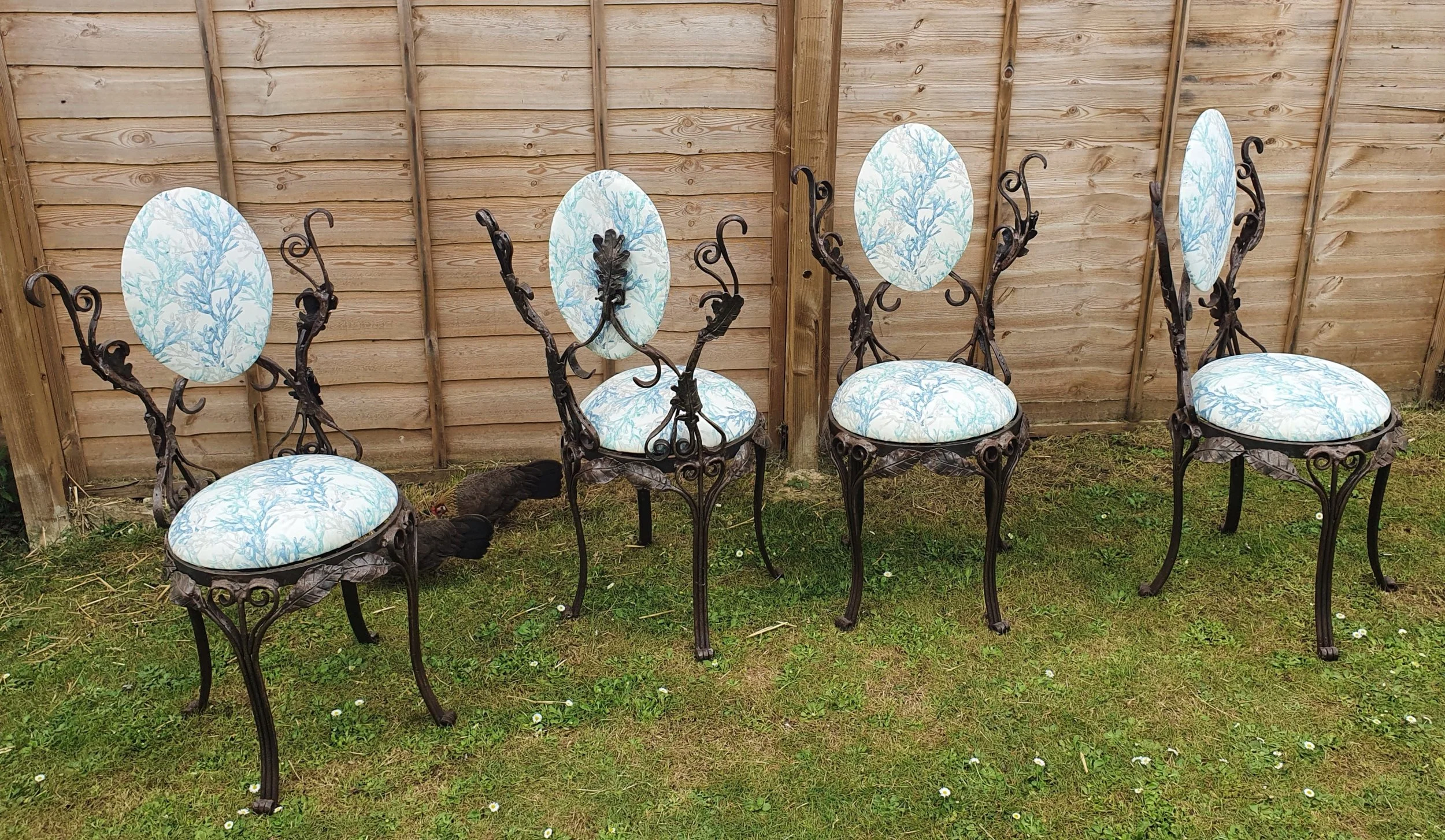 Antique rod iron chairs sale